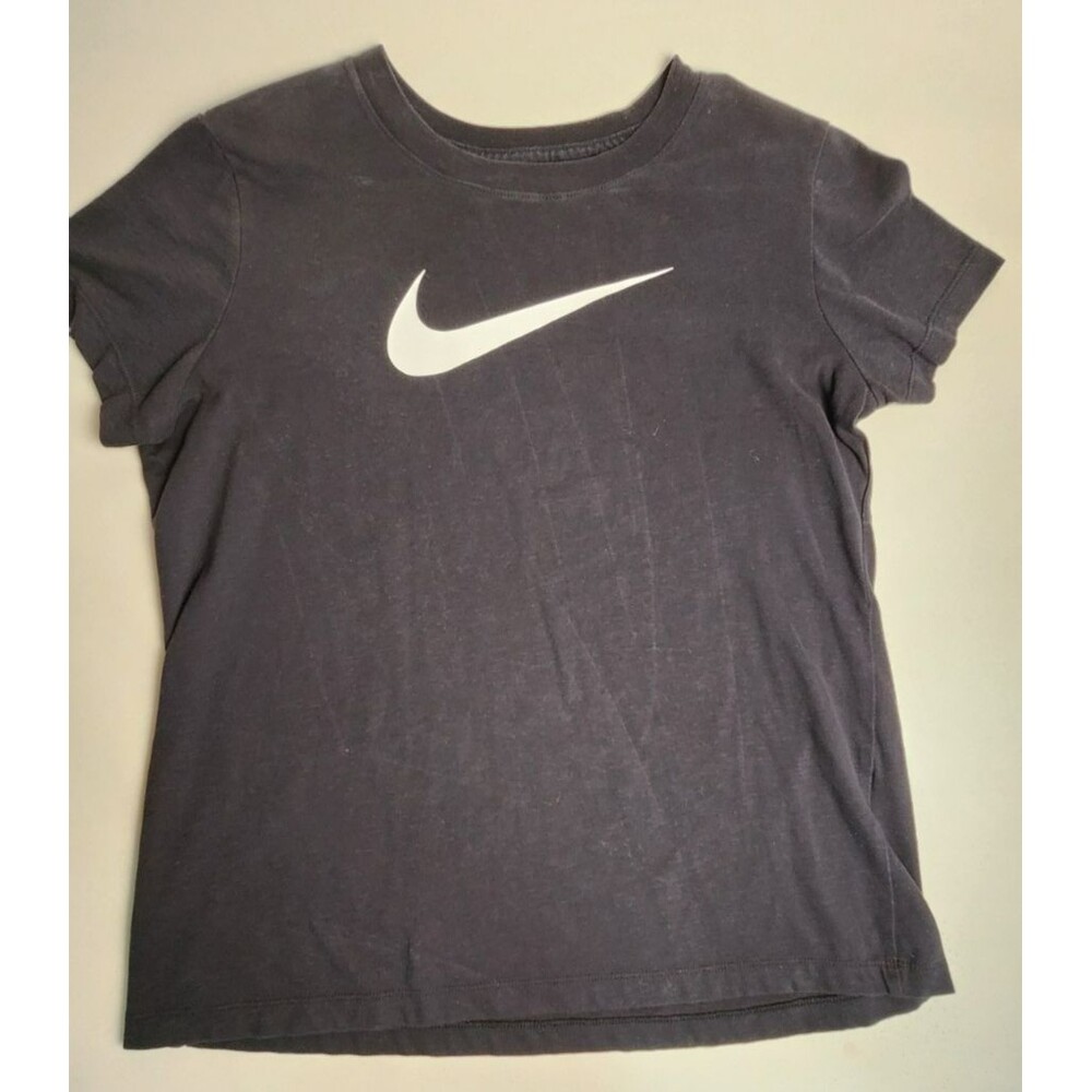 Nike T Shirt Mens Medium Swoosh faded black White Short Sleeve Tee
